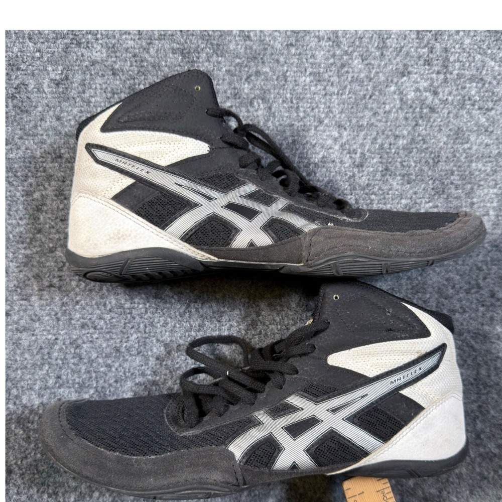 ASICS Matflex 6 Wrestling Shoes Mens 8 Black Silver Lightweight 1081A021